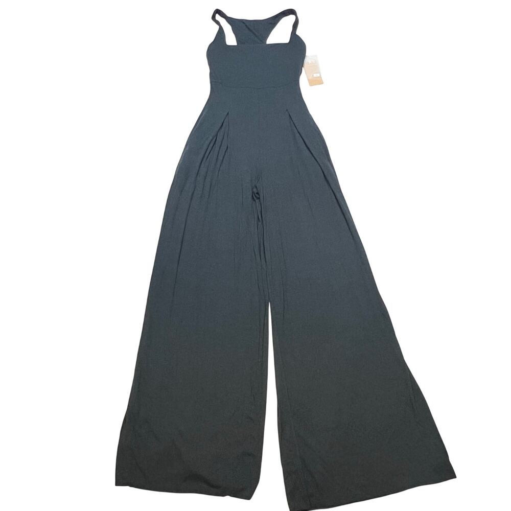 Popflex Go With The Flow Jumpsuit Wide Leg Stormy Weather Blue Pockets XS Tall - Picture 4 of 12